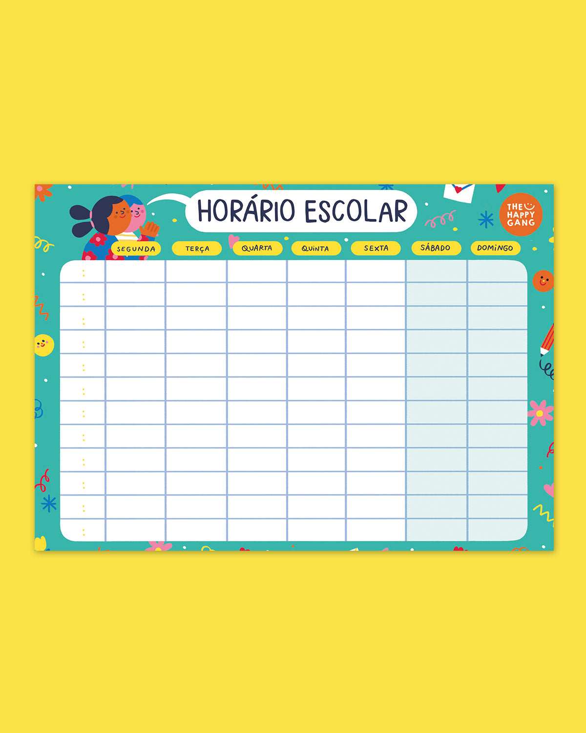 Horário Escolar Magnético - Horários - The Happy Gang