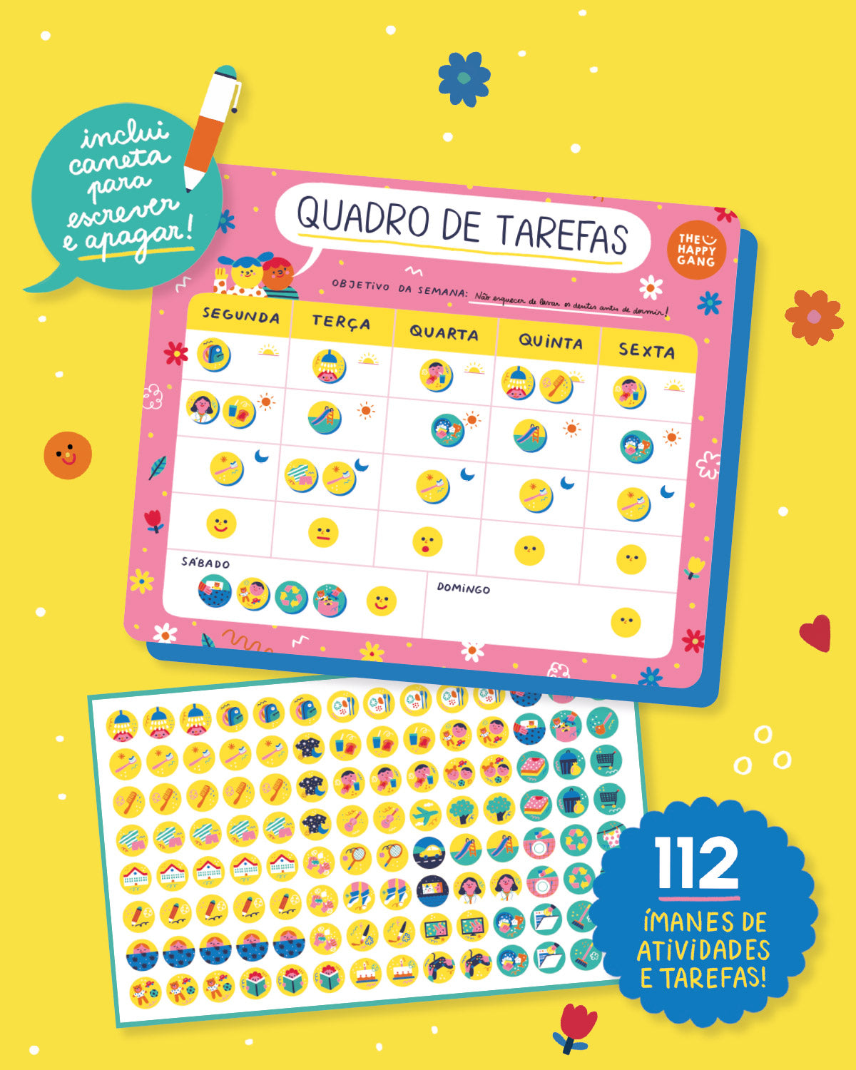 Planeador de Tarefas Magnético - Planeadores - The Happy Gang