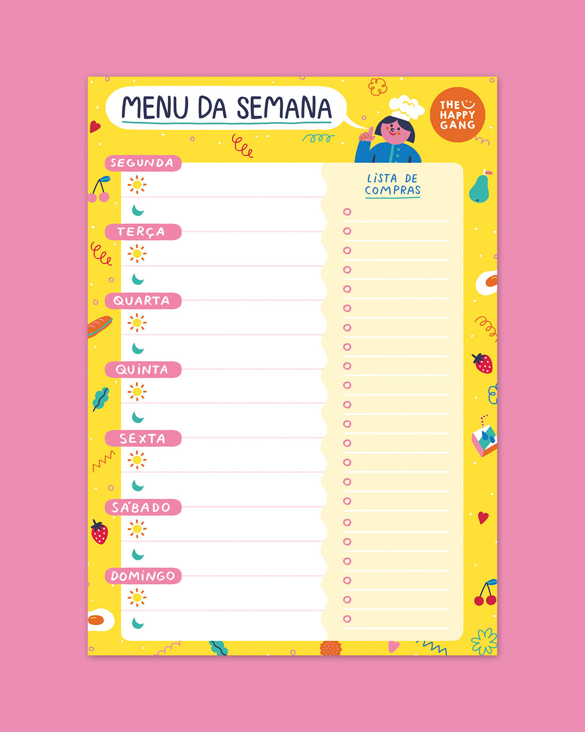 Bloco Menu Semanal - Planeadores - The Happy Gang