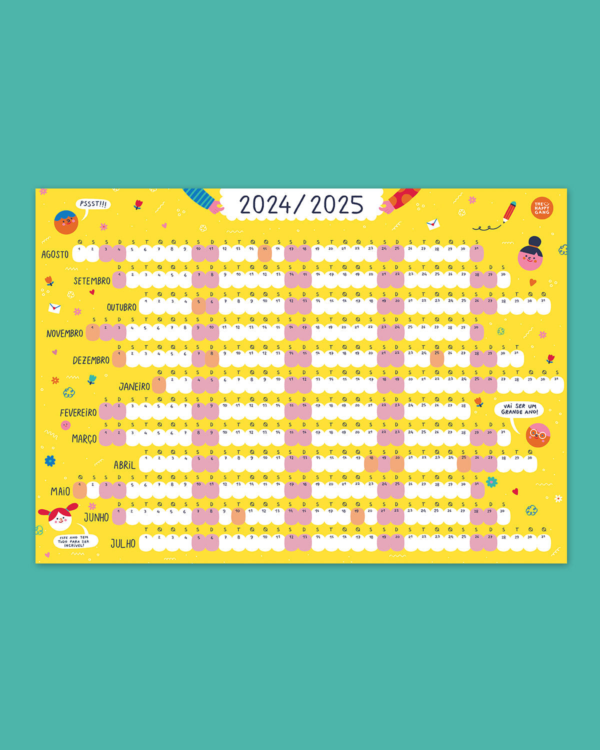Calendário Escolar Anual 2024/2025 - Calendários - The Happy Gang